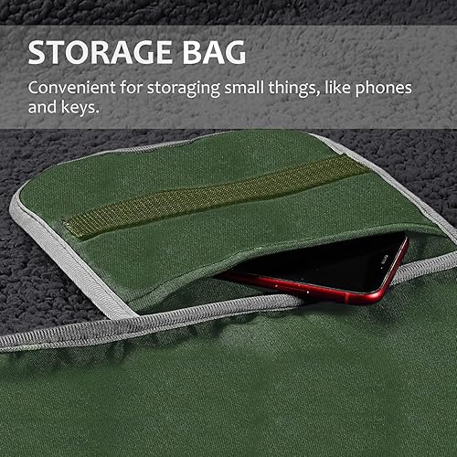 Miniatura 10 de Tirrinia Manta impermeable para exteriores, 51 x 59 pulgadas, tapete de vellón Sherpa para estadio, resistente al viento, para barco, viajes,