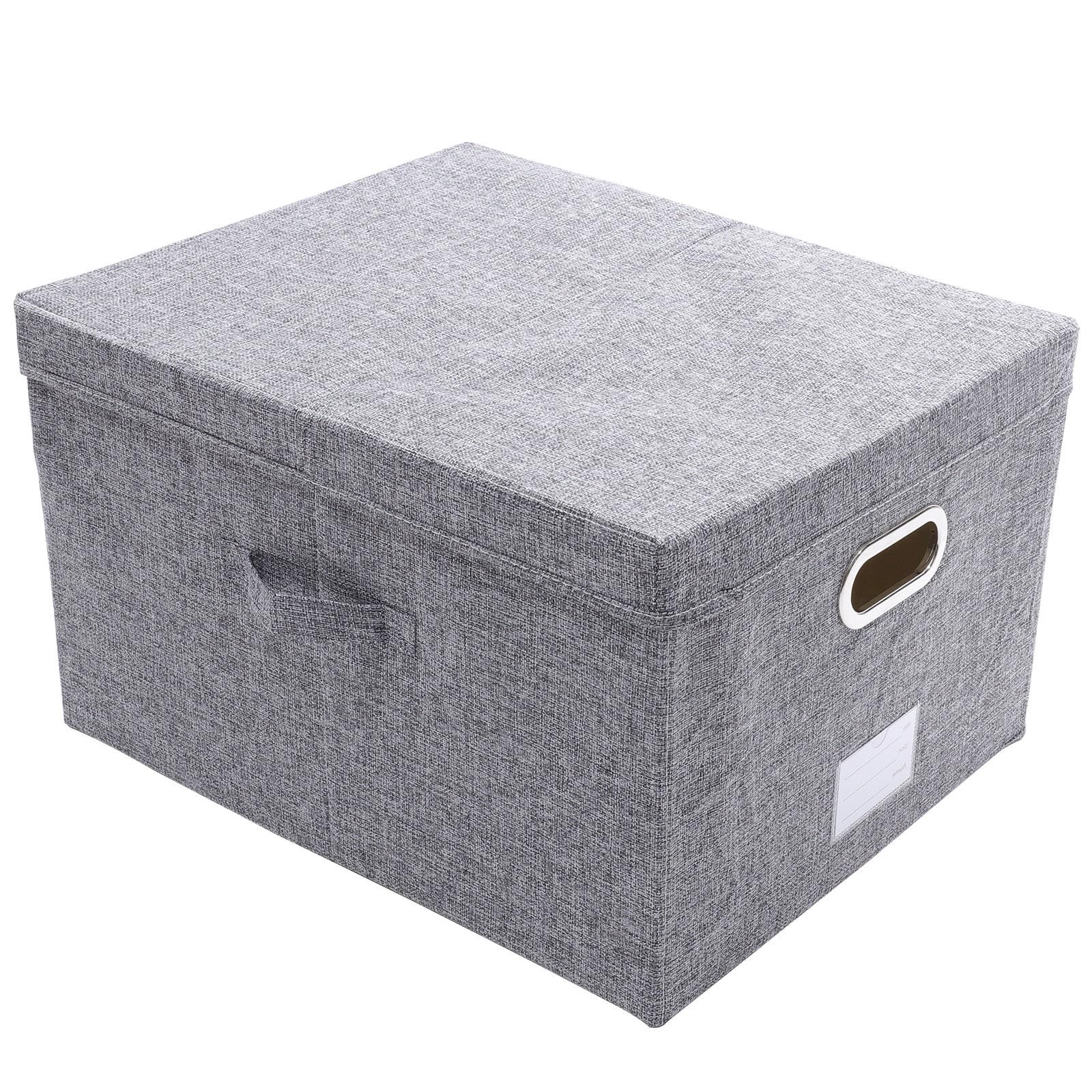 Yardwe Caja de Almacenamiento de Tela con Tapa, Contenedor de Almacenamiento Plegable, Organizador para Ropa y Otros Objetos del Hogar, Adecuado para Armarios y Habitaciones Infantiles
