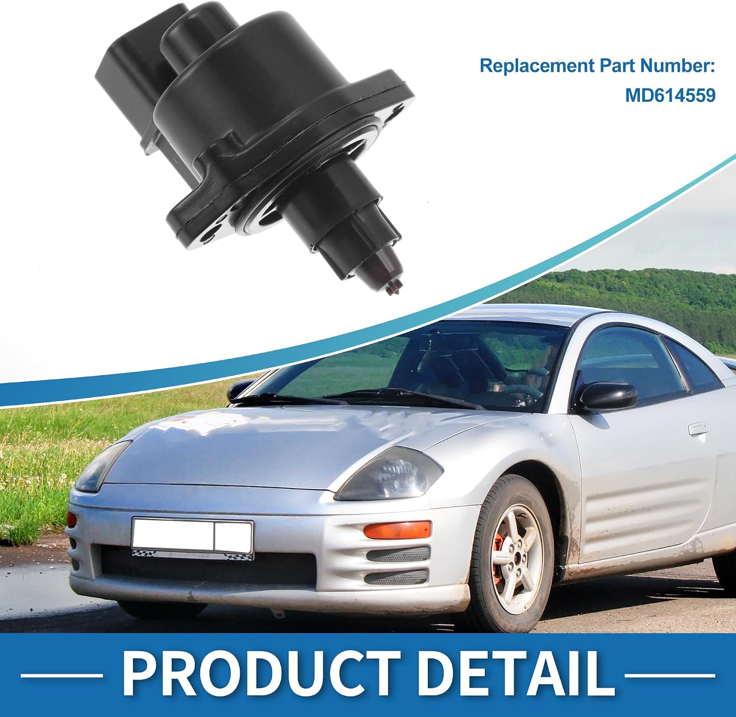 Car Idle Air Control Valve for Mitsubishi Eclipse 1990-1999 Replace No.MD614559 IACV Idle Motor Idle Air Control Valve for Stable Engine Operation