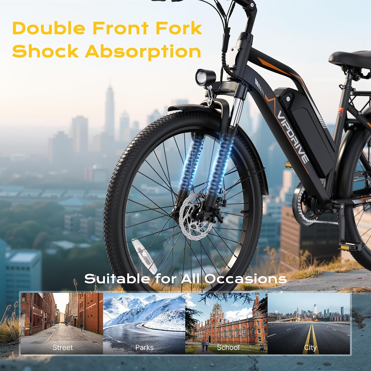 Electric Bike for Adults, 1000W Peak Motor, 22 MPH Commuter E-Bike, 48V Removable Battery, 50 Miles Range, 7-Speed Electric Bicycle, Includes Pump, Phone Mount & Lock