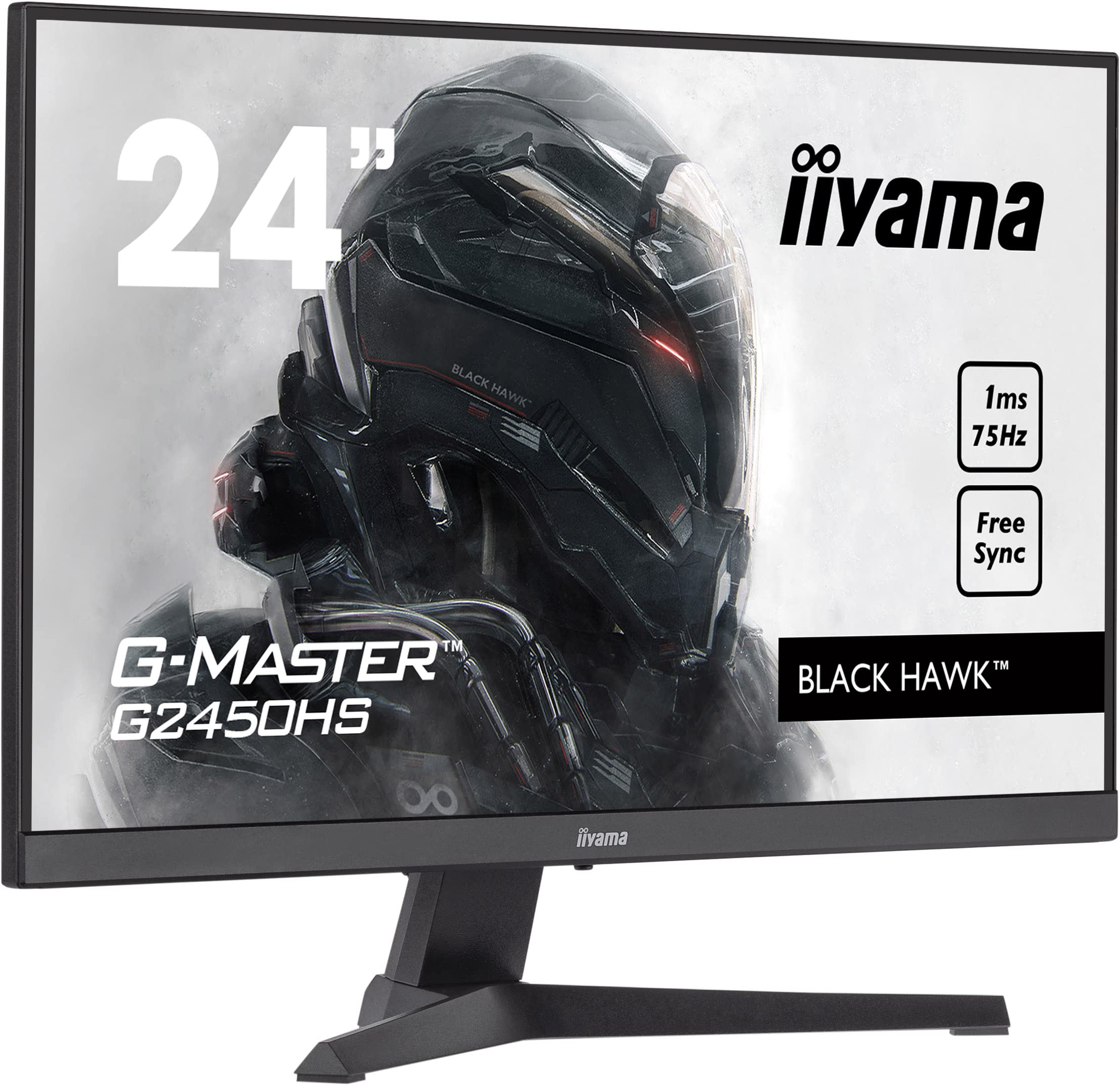 iiyama G-Master G2450HS-B1 Moniteur de 24 pouces FullHD (1920 x 1080), 75Hz, VA, Flicker free, Free sync, Noir