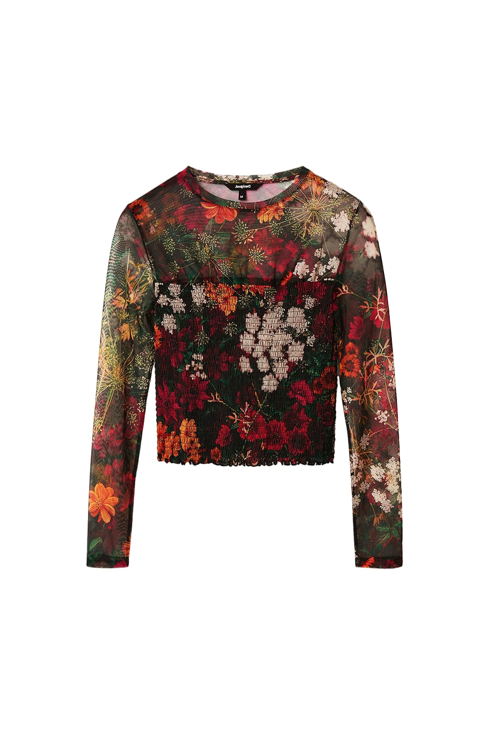 Desigual Women's Long-Sleeved T-Shirt, Material finishes., XL