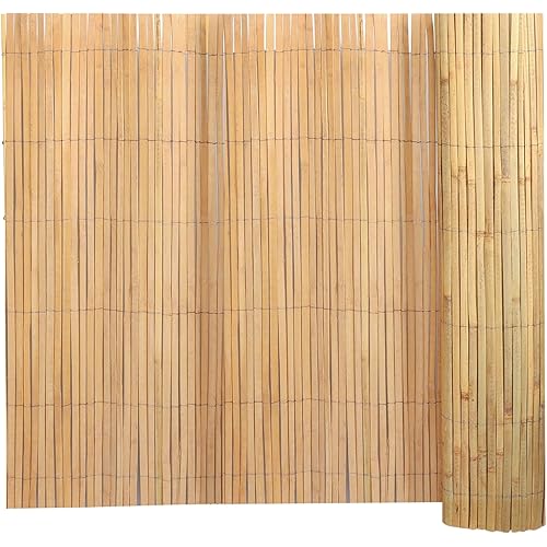 Bamboo Privacy Fence Roll 6ft x 13ft, Natural Bamboo Slat Screening Panels for Outdoor Garden, Yard, Patio, Balcony Privacy Screen