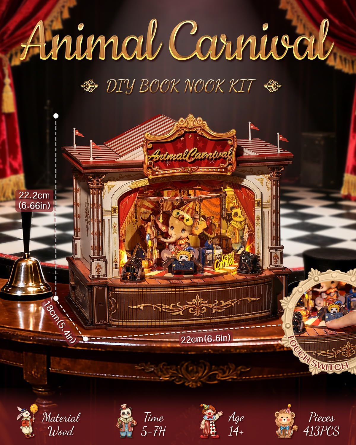 CUTEBEE ブックヌークキット - DIYミニチュアハウスドールハウスキット 大人とティーン向け ブックヌークタイニーハウス 本