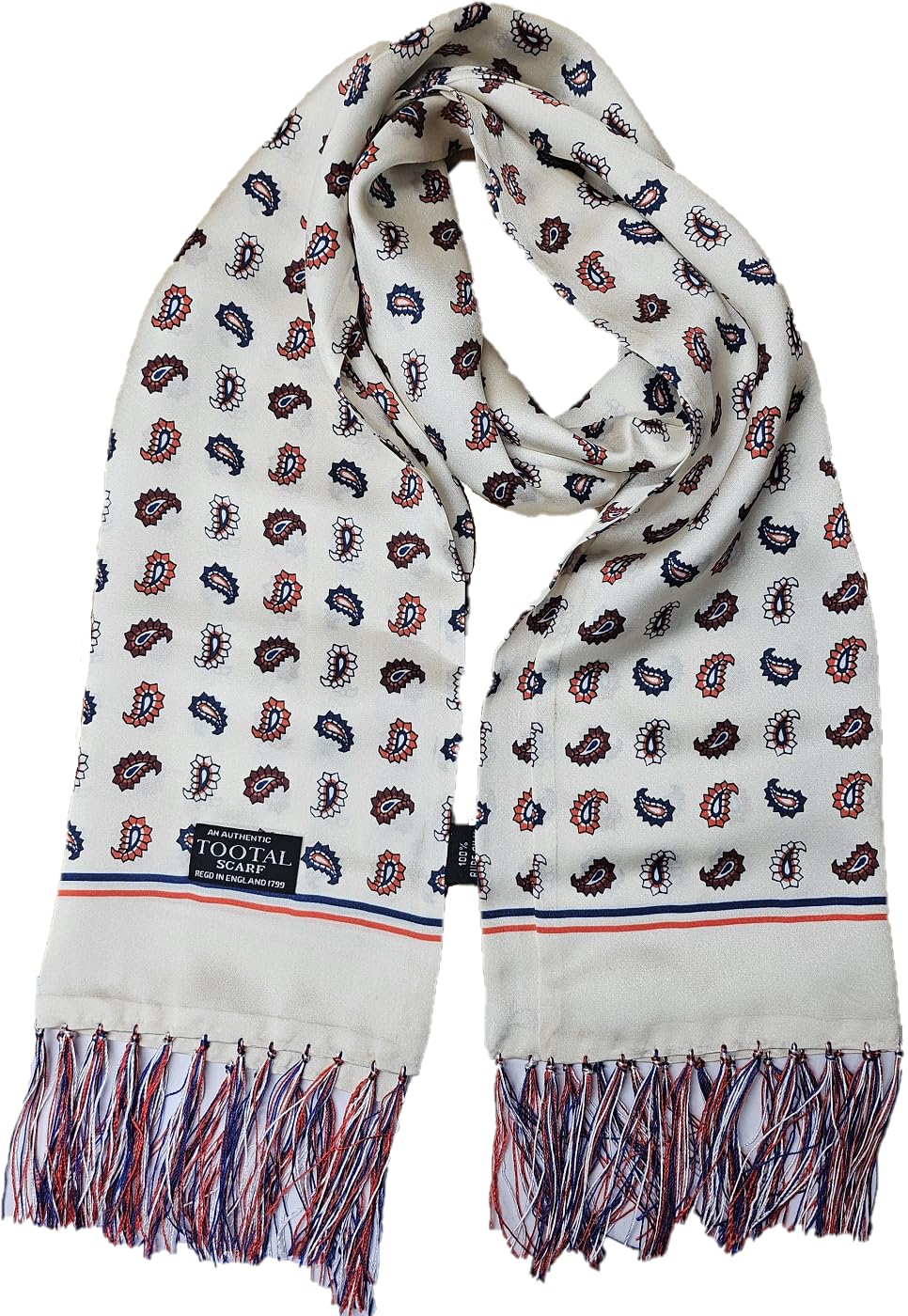 Tootal Men's Ecru Paisley Print Silk Scarf (, One Size)