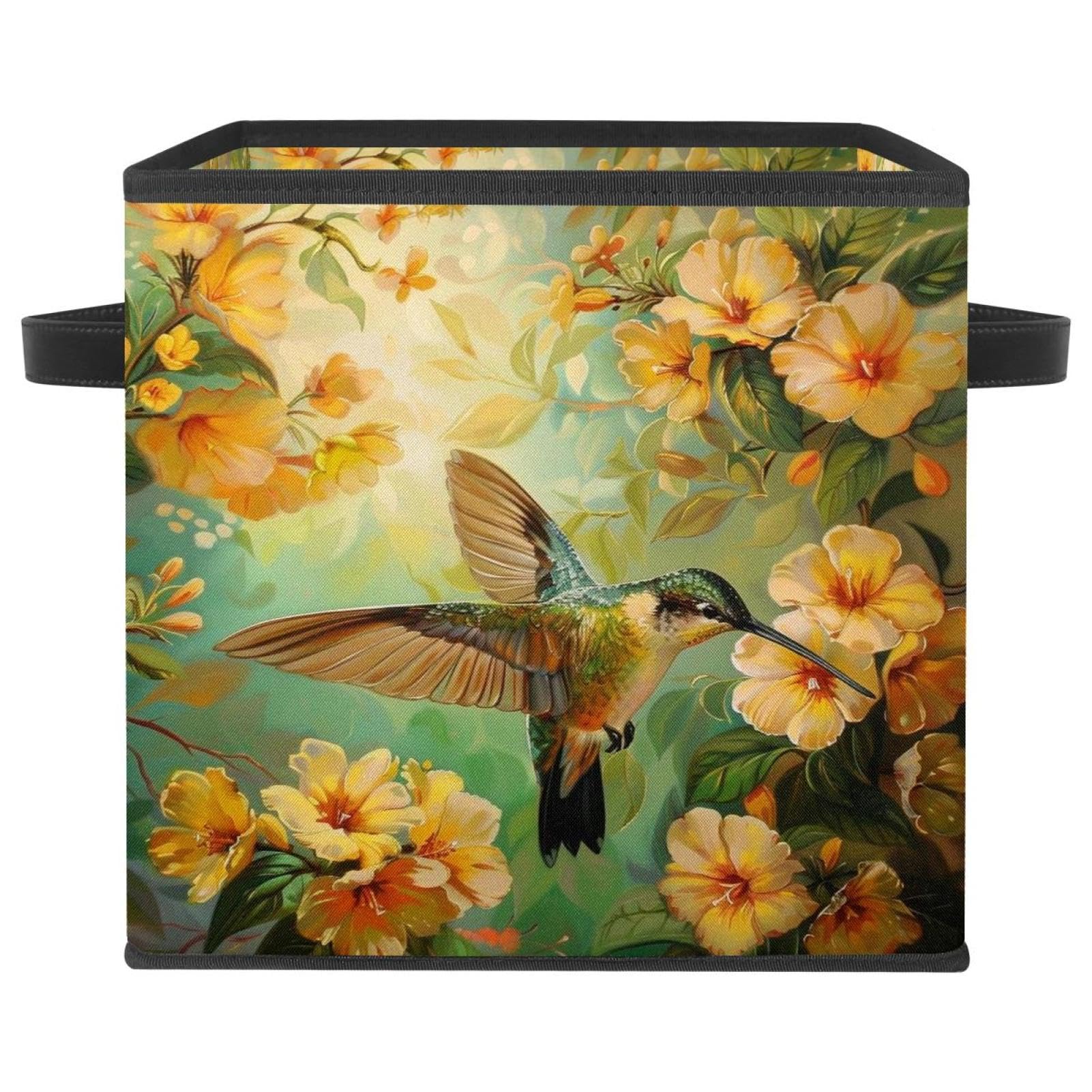 Boîte de rangement colibri bac cube pliable en tissu pour placard