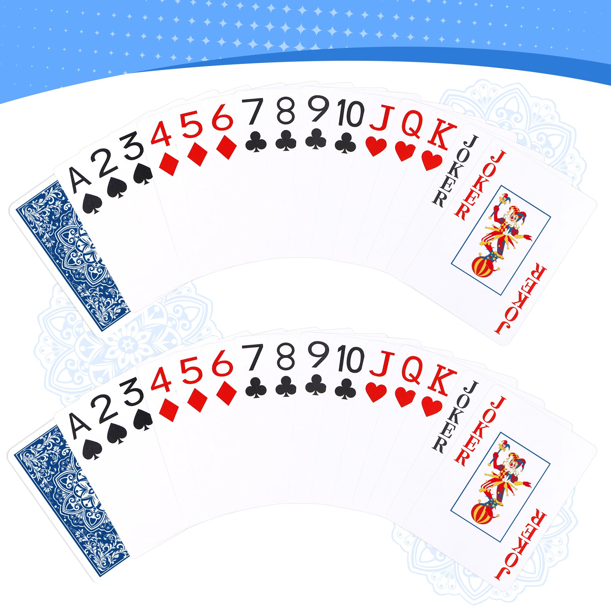 Aomaic Playing Cards 2 Deck of Cards Poker Cards Jumbo Poker Size Large Print Playing Cards for Adults Seniors Card Games for Family Game Night Table Games Magic Casino Theme Party - Image 3