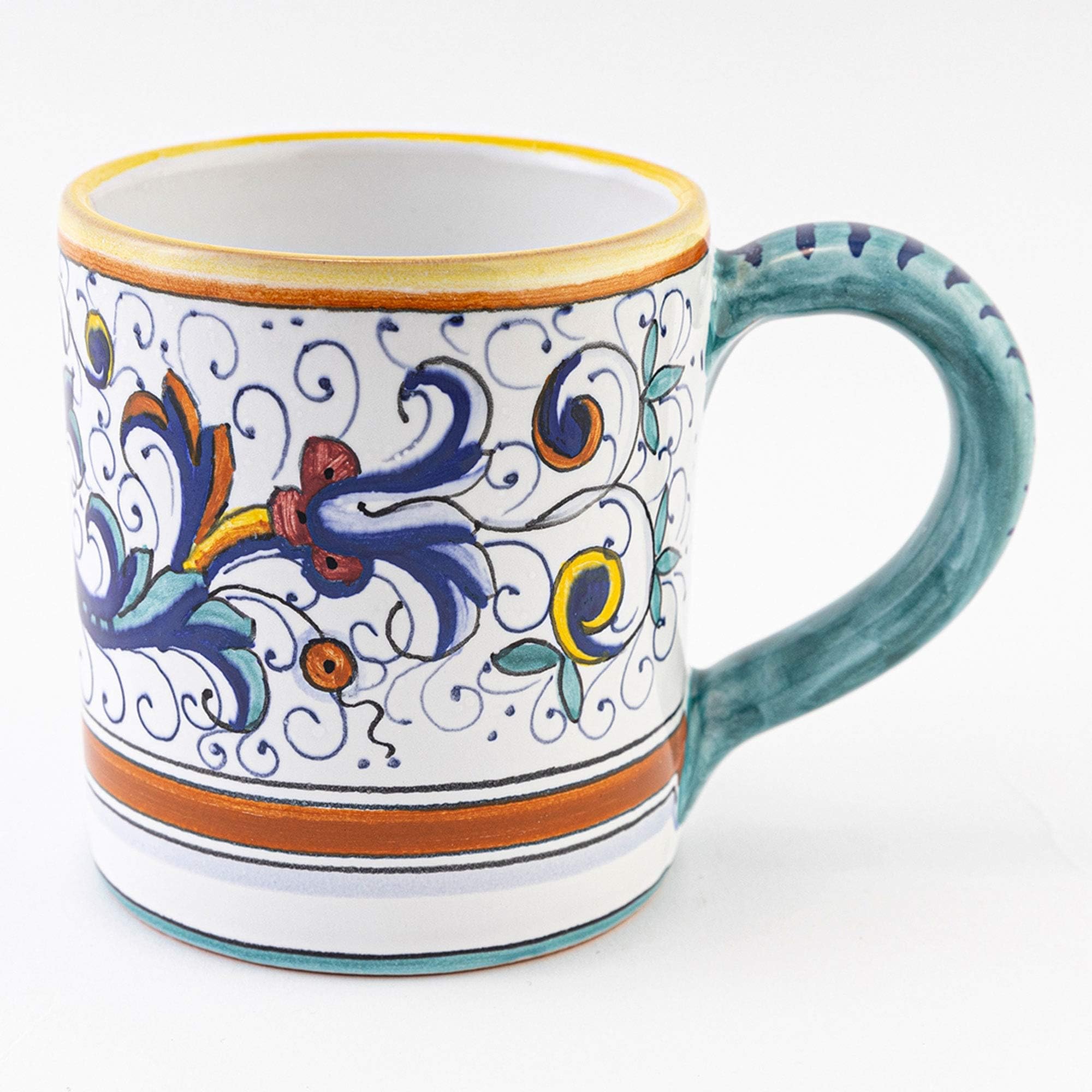 Hand Painted Italian Ceramic Mug Ricco Deruta - Handmade in Deruta