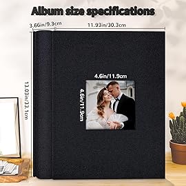 Artfeel Photo Album 4x6 with 1000 Pockets,Slip-in Picture Albums,Linen Cover Memory Book with Front Window,White Page Vertical Photo Book for Wedding,Family,Anniversare,Baby,Vacation