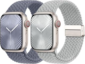 Braided Stretchy Bands with Magnetic Clasp Compatible for Apple Watch Band 38mm 40mm 41mm 42mm 44mm 45mm 46mm 49mm Women Men, Nylon Sport Solo Loop for iWatch Series 11 10 9 8 7 6 5 4 3 Ultra 3 2 1 SE