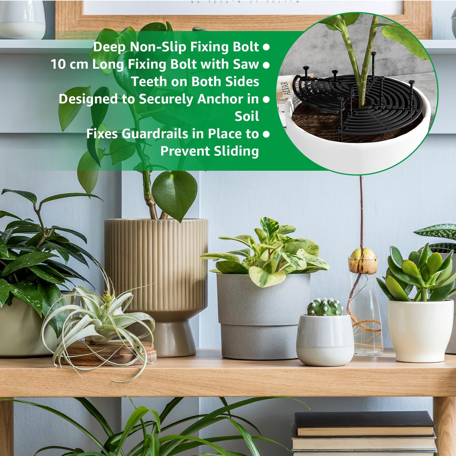 Lot de 5 Grille pour Pot de Fleurs - 30cm + 52cm - Couvercle de Protection des Plantes - Anti-Chat et Sécurité Enfant - Noir