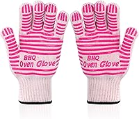 Vista 4 de CZSYZCZS Guantes de horno resistentes al calor extremo - 932F - Guantes de cocina para barbacoa, parrilla, horneado, corte, chimenea para ahumar
