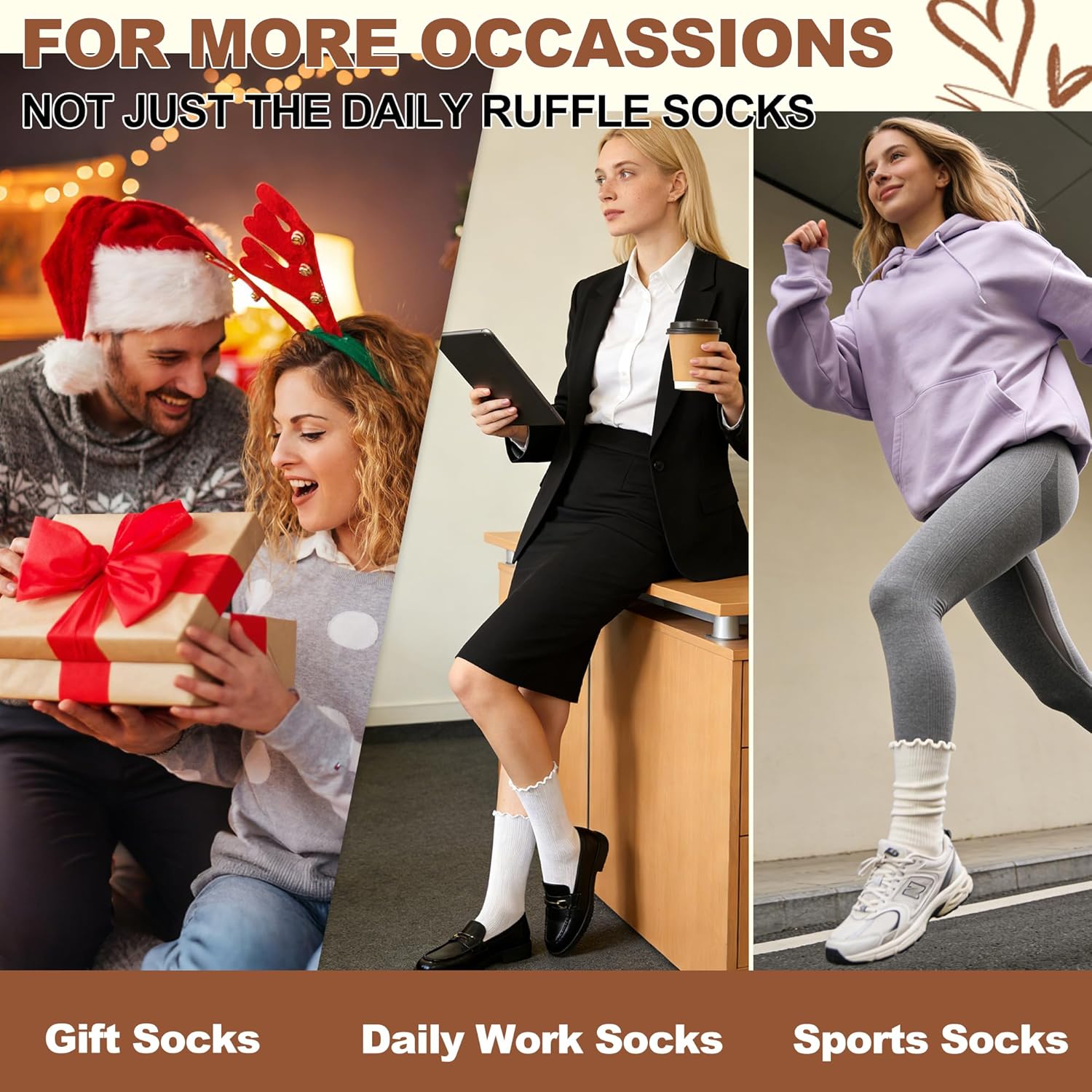 BISOUSOX Thin Merino Wool Ruffle Boot Socks Warm Winter Cozy Frilly Soft Casual Breathable Socks for Womens 5 Pairs - Image 6