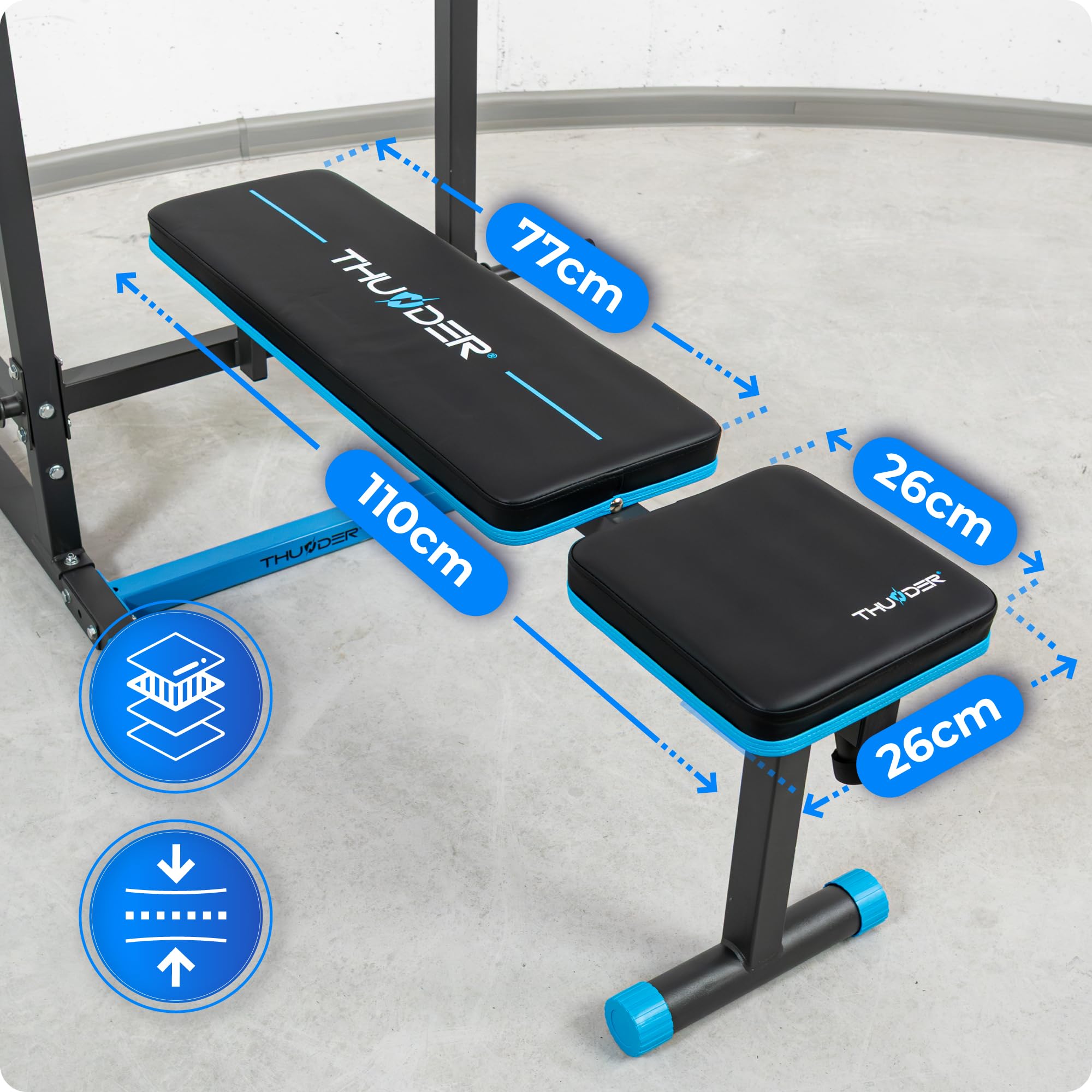 THUNDER Power Tower Dip Station - Stazione per trazioni, attrezzo per fitness a casa