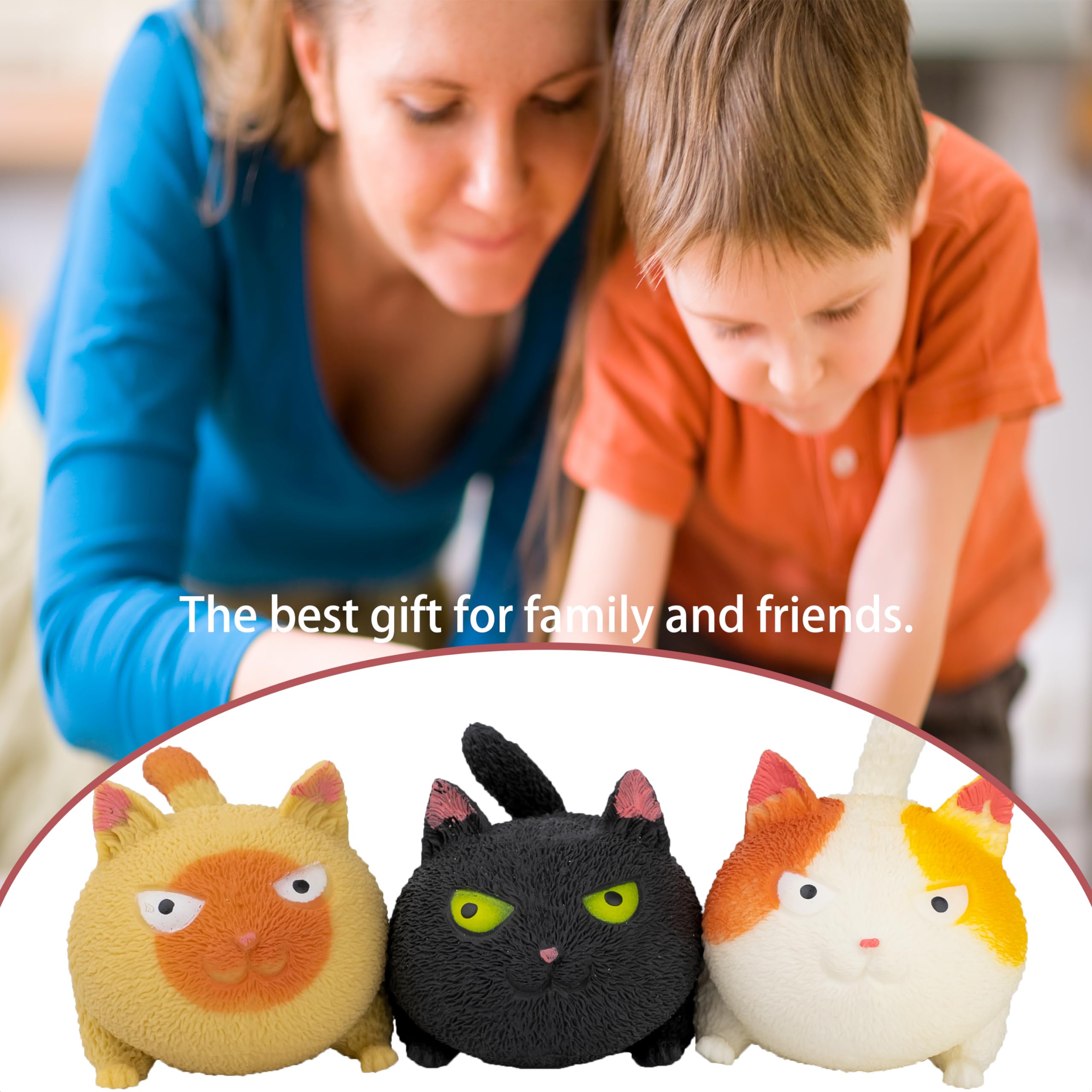 12 Pelotas Antiestrés De Gatito Squishy - Juguete Aprieta Y Relaja Para Adultos Y Niños, Alivia El Estrés Y Ansiedad
