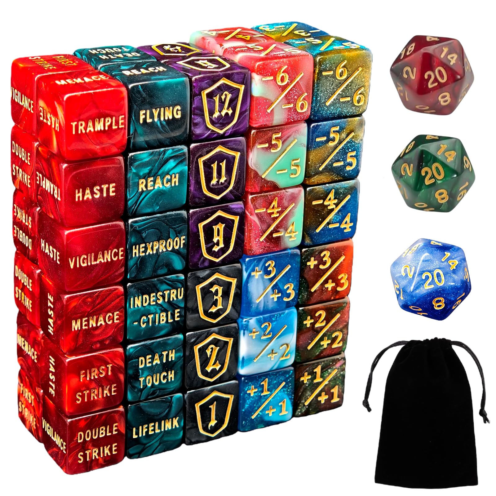 Amazon.co.jp: 63個入りMTGカウンターダイスセット - アビリティ