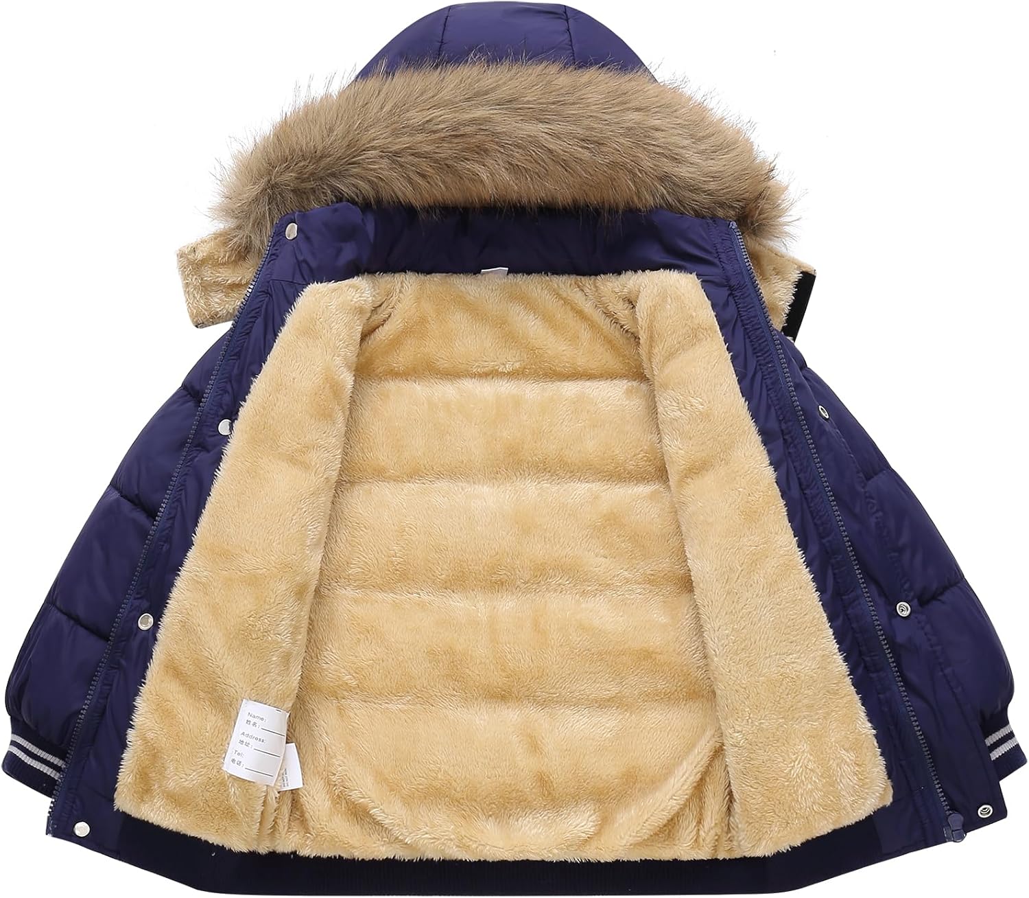 AMIYAN Toddler Down Winter Coat Boys Girls Fleece Jacket Hooded Thickened Warm Coat Outerwear for Kids 1-6 Years - Image 3