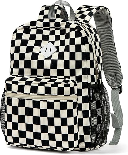 Checkered Corduroy Kids Backpack