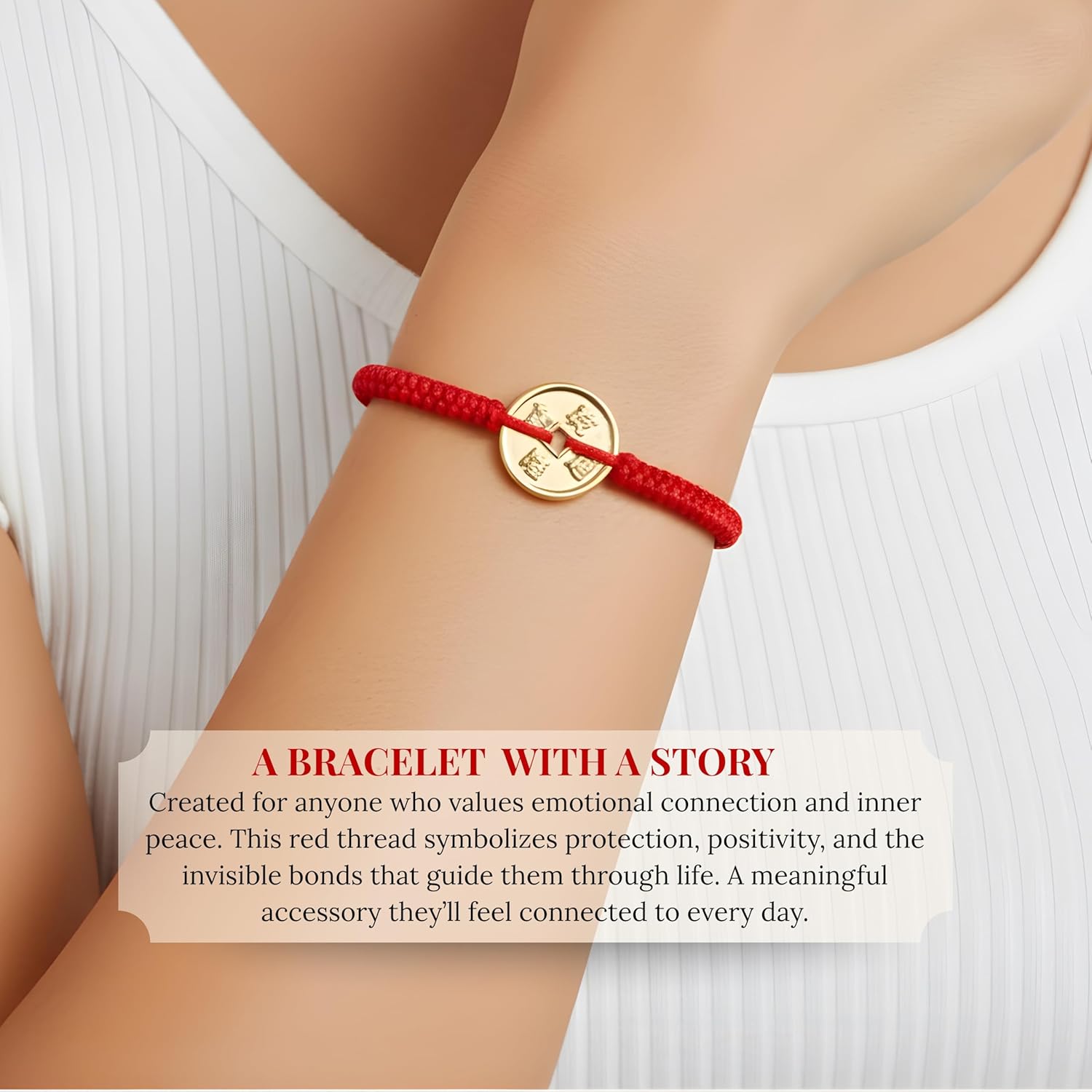Cherry Tree Collection Lucky Red String Bracelets with 18K Gold-Plated Stainless Steel Beads – Adjustable Unisex Protection Bracelet for Men & Women, Symbolizing Luck, Blessings, Strength & Abundance - Image 6