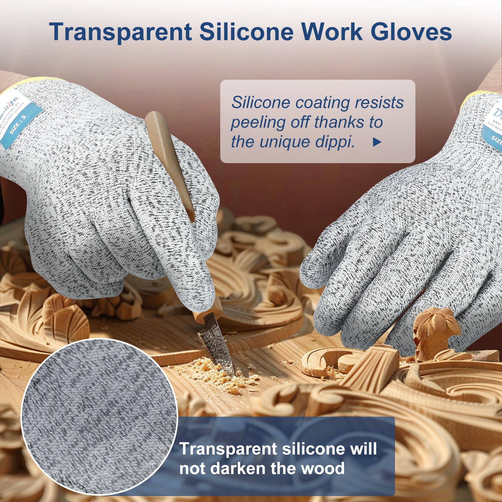 Snapklik.com : Dowellife Level 5 Cut Resistant Gloves