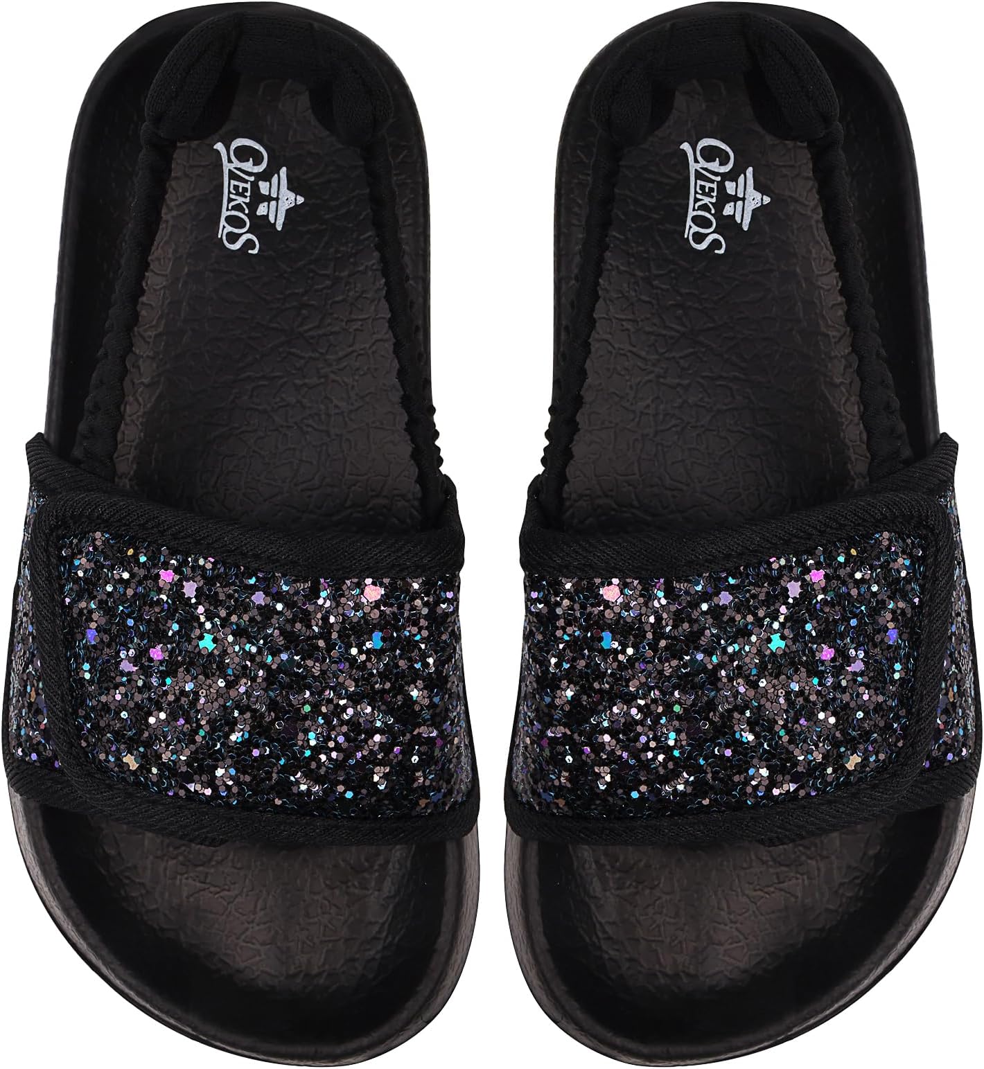 Girls Flip Flops Boys Summer Slippers Kids Glitter Sliders Beach Bathroom Pool Cute Sandals Toddlers Home Shower Shoes Lightweight Non-slip Little Girls Sequins Slides for Indoor Outdoor