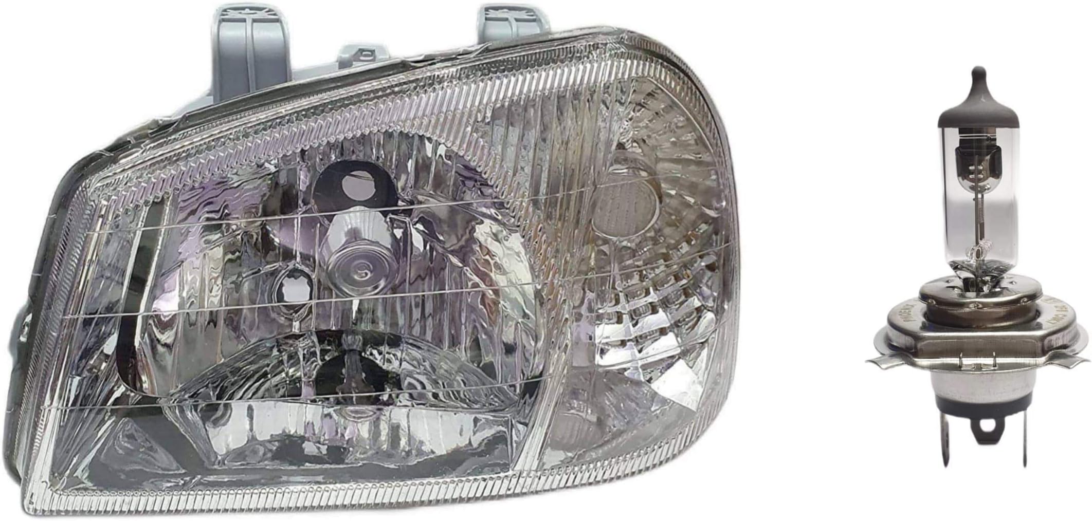 K D Headlight assembly for Maruti Zen With Bulb (Left/Passenger Side) Without Motor 2003-2006 ( WITHOUT ADJUSTABLE MOTOR)
