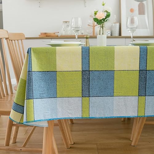 Miniatura 2 de Mantel de vinilo con parte trasera de franela, impermeable, a prueba de aceite, mantel de plástico lavable a prueba de derrames, para interiores y