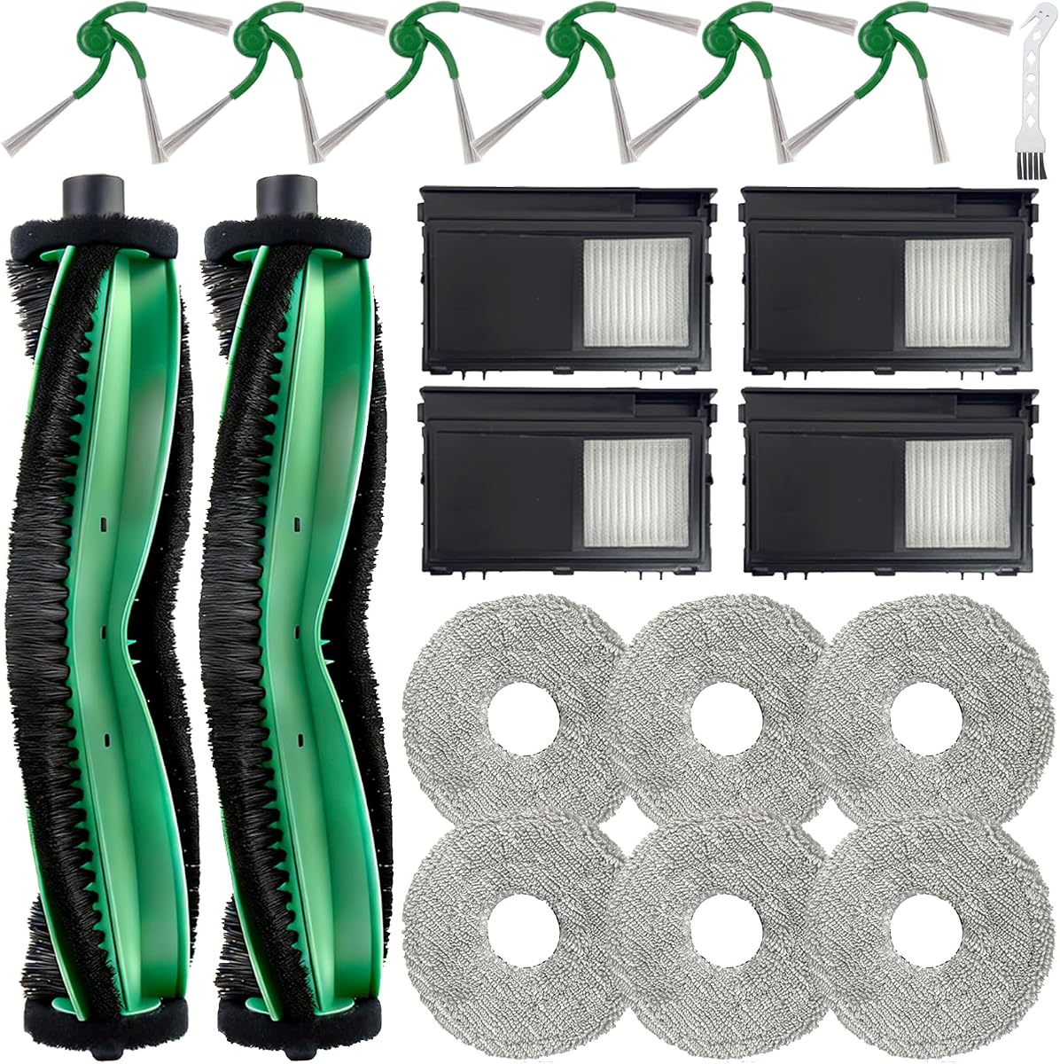 415X Replacement Parts for iRobot Roomba 415X/Plus 415 Combo Robot Vacuum | for Plus 576 Combo/ Plus 516/ 515 Combo/ Plus 416 Combo Accessories, 2*Main Brush 6*Mop Pads 4*Filters 6*Side Brush 1*Brush