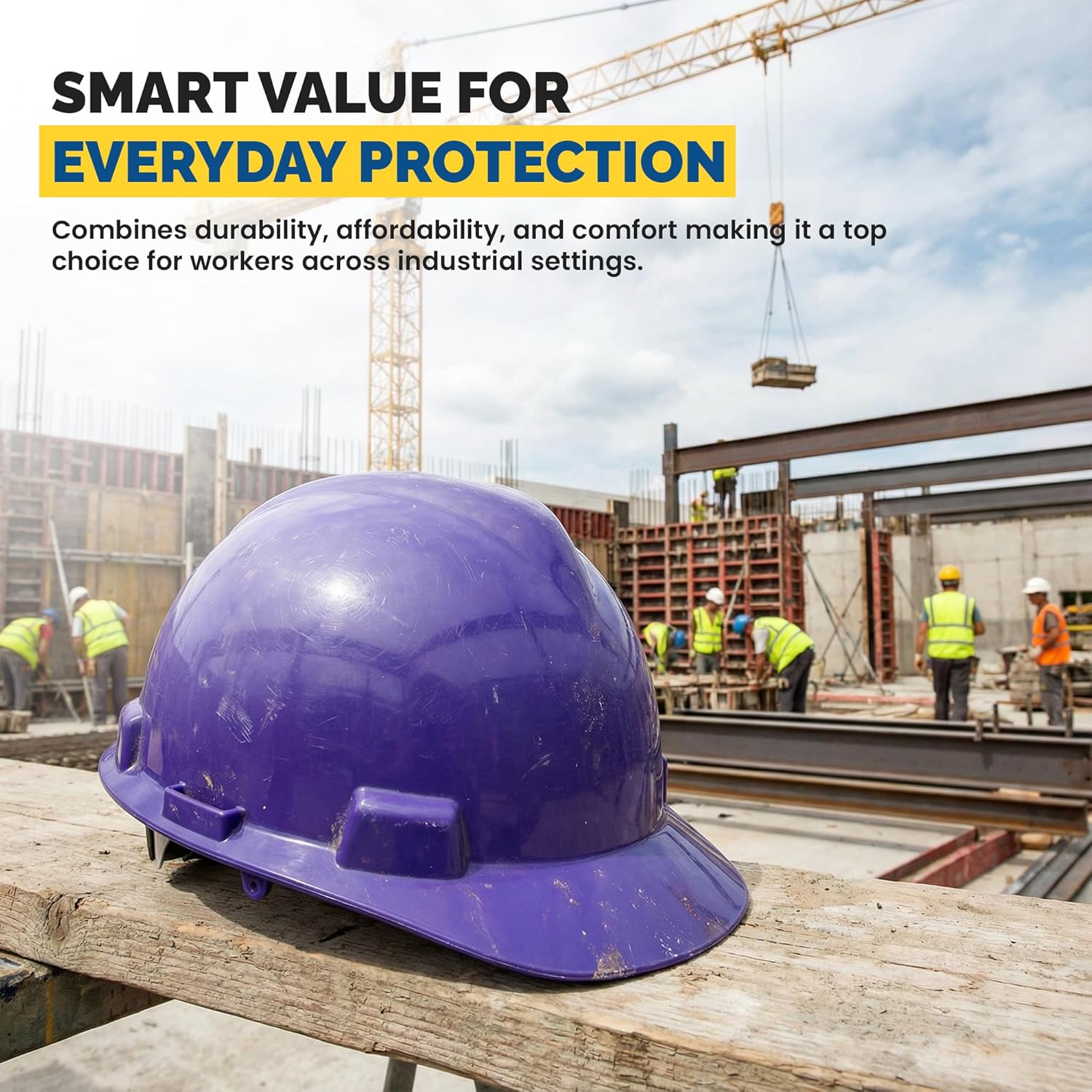 MSA V Cap Style Hard Hats w/FasTrac III Suspensions and Handy Tote Bag - Purple