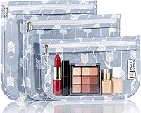 Vista 12 de Bolsa de aseo aprobada por la TSA, juego de 3 bolsas de viaje transparentes para artículos de aseo de tamaño de cuarto de galón con cierre