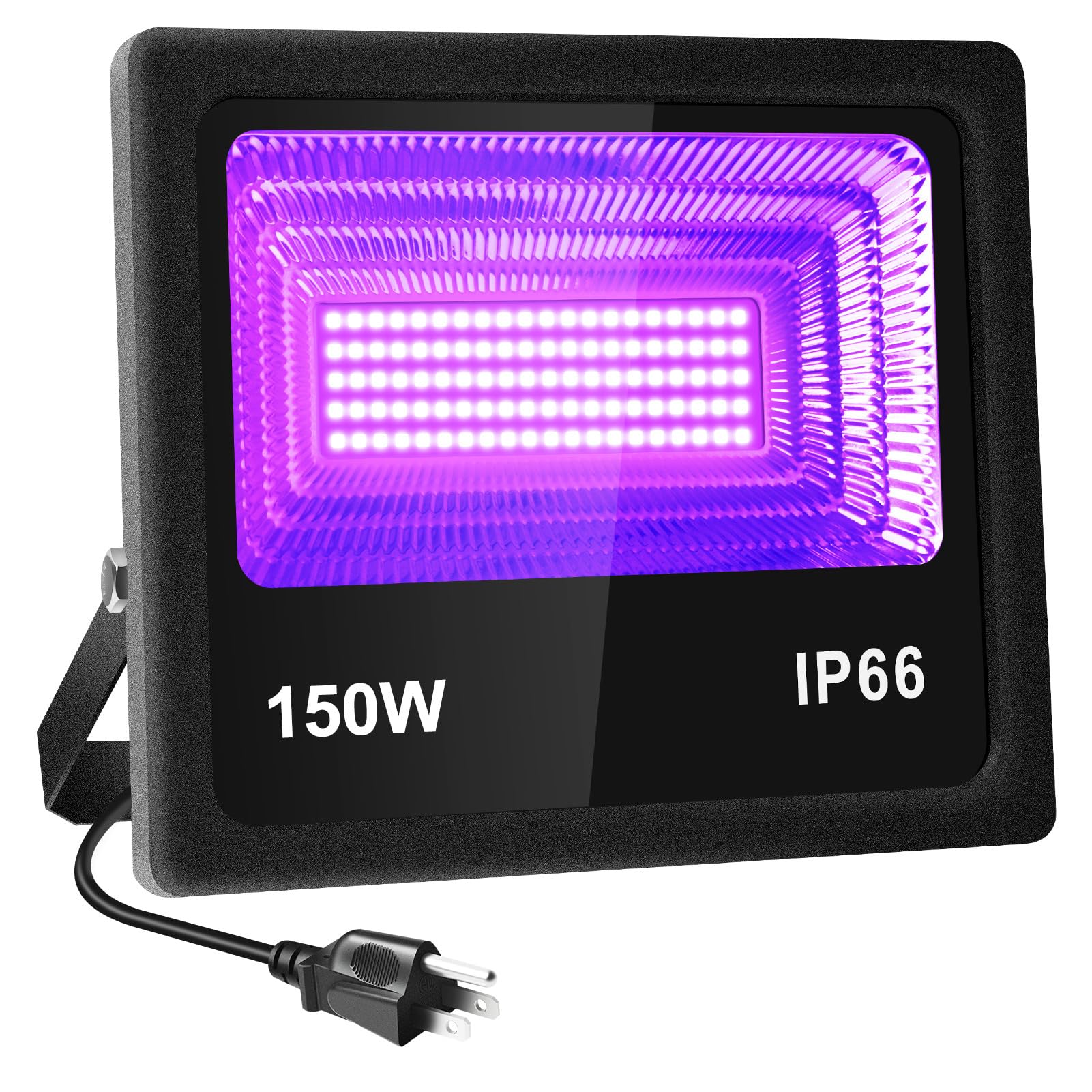 Black Lights for Glow Party, TiYiViRi 150W UV LED Black Light Outdoor IP66 Waterproof with US Plug for Halloween Blacklights Party, Stage Lighting, Body Paint, Aquarium, Fluorescent Poster
