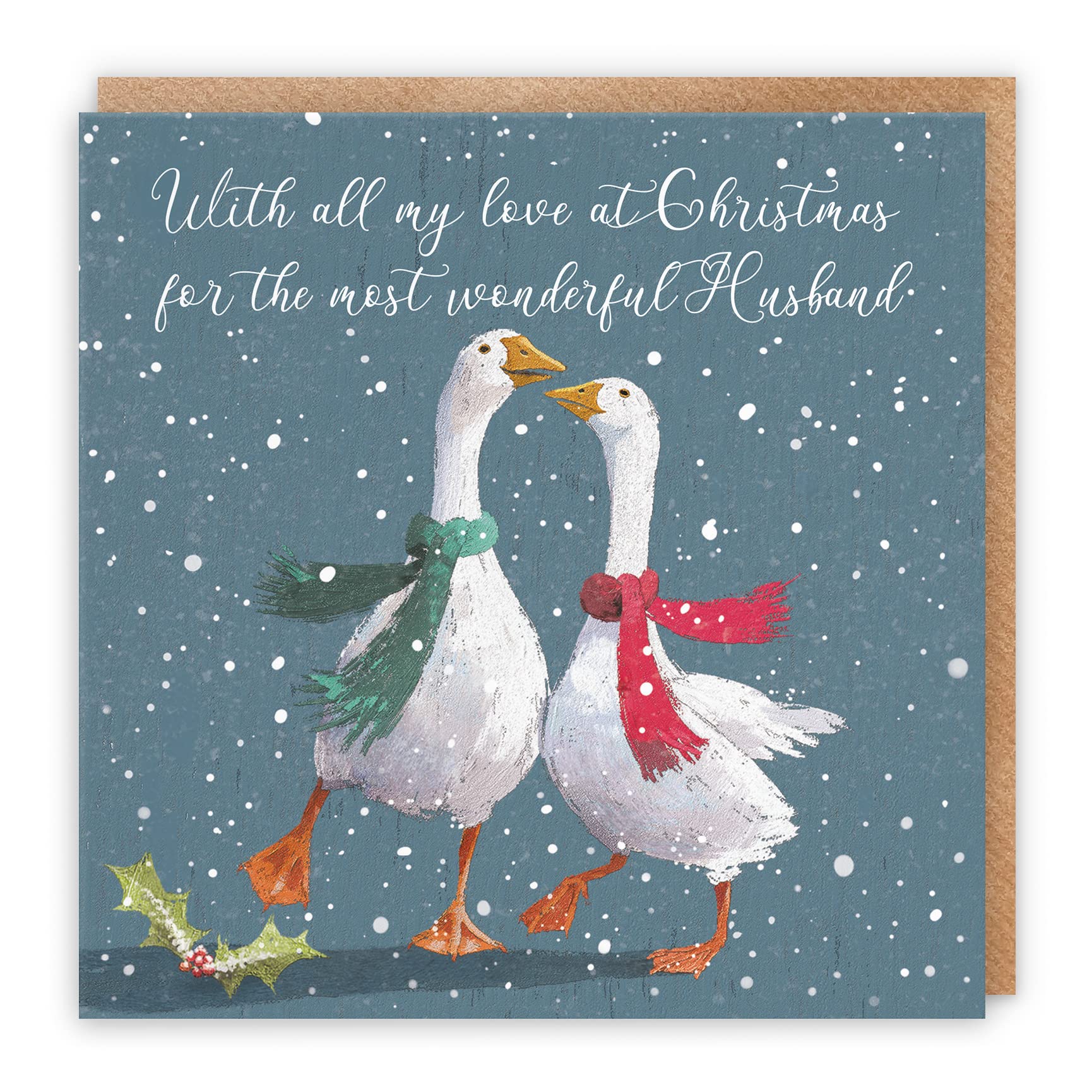Hunts England Husband Artistic Christmas Card, With All My Love At Christmas For The Most Wonderful Husband