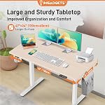 IMGadgets Electric Standing Desk, 47x24 Inches Height Adjustable, 2026 6th Gen Quiet Motor Ergonomic Sit Stand Desk, Computer Desk for Home Office, Height Memory Buttons, Display, 2 Headphone Holders