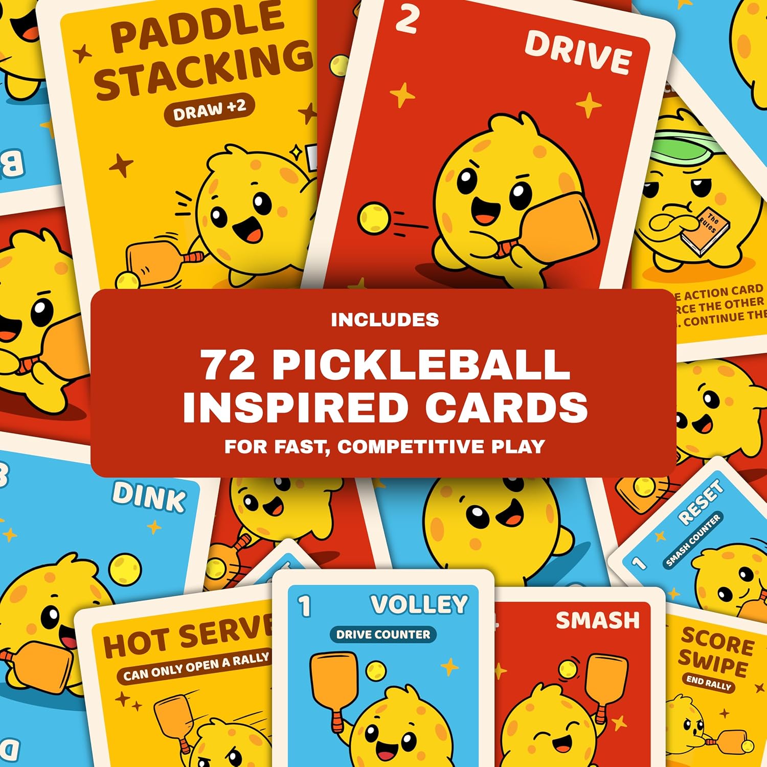 The Pickleball Card Game, Pickleball Gift for Men, Women & Players, Fast-Paced Off-Court Party Game for Game Night, Easy to Learn, 2 or 4 Players, 15-20 Minute Gameplay