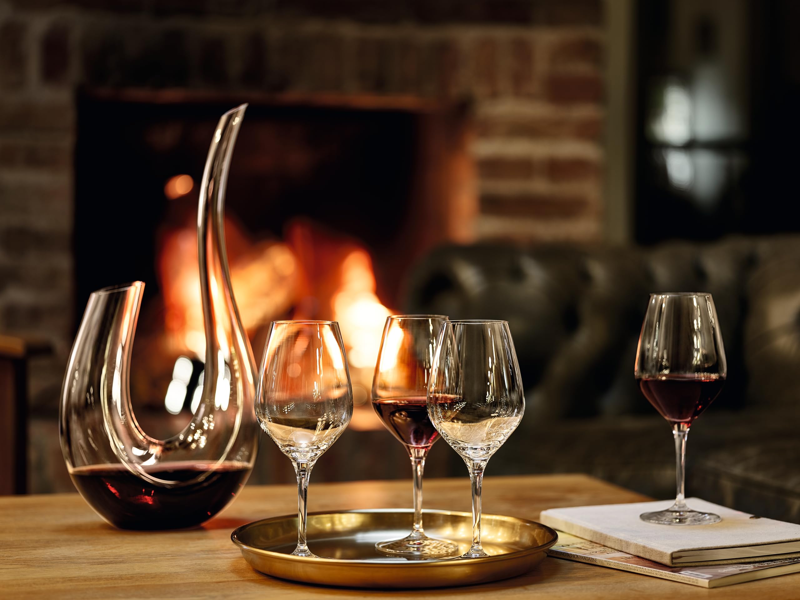 Spiegelau & Nachtmann - Bicchieri da Vino e Decanter, Serie Authentis, Rotweinglas, Set da 4