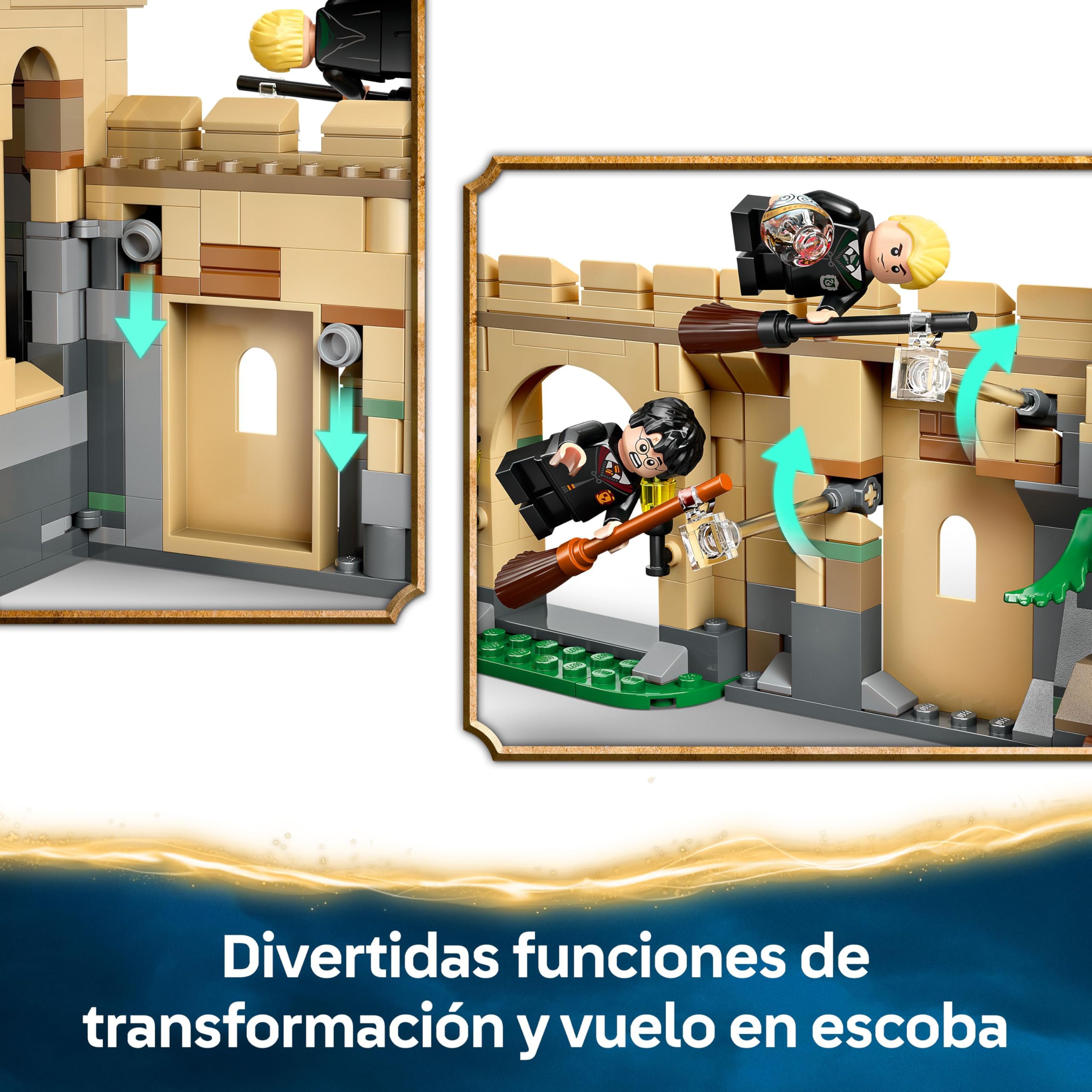 LEGO Harry Potter Castillo de Hogwarts: Clase de Vuelo y Quidditch con 6 Minifiguras Inc. Draco Malfoy y Profesora McGonagall para el Juego de rol, Juguete para Niños y Niñas de 9 Años o Más 76447