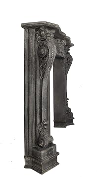 Creative Co-Op Ornate Decorative Fireplace Mantel, Distressed Black
