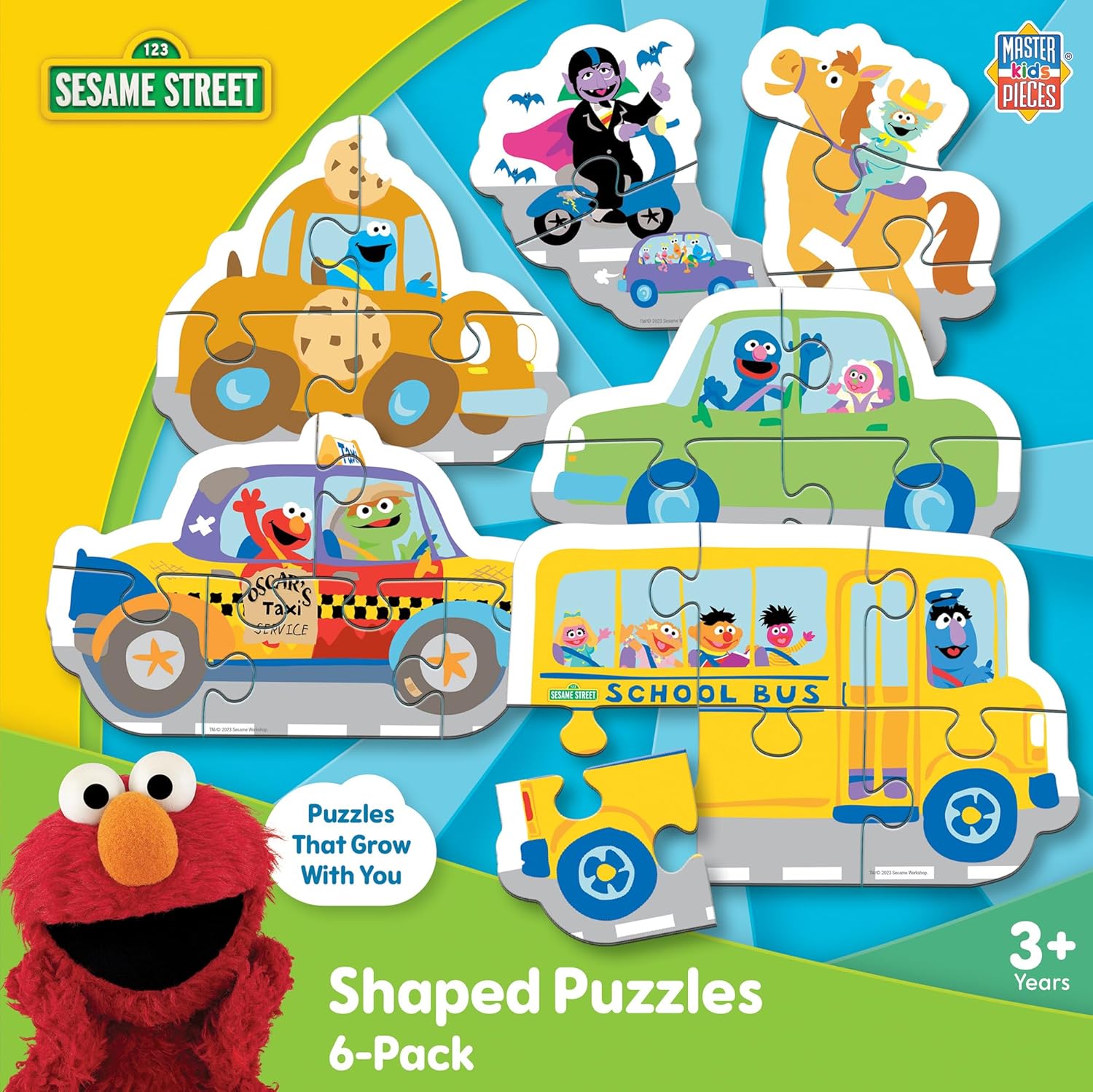 Masterpieces Eric Carle Colors 6-Pack Mini Shaped Jigsaw Puzzles - Portable, Problem Solving