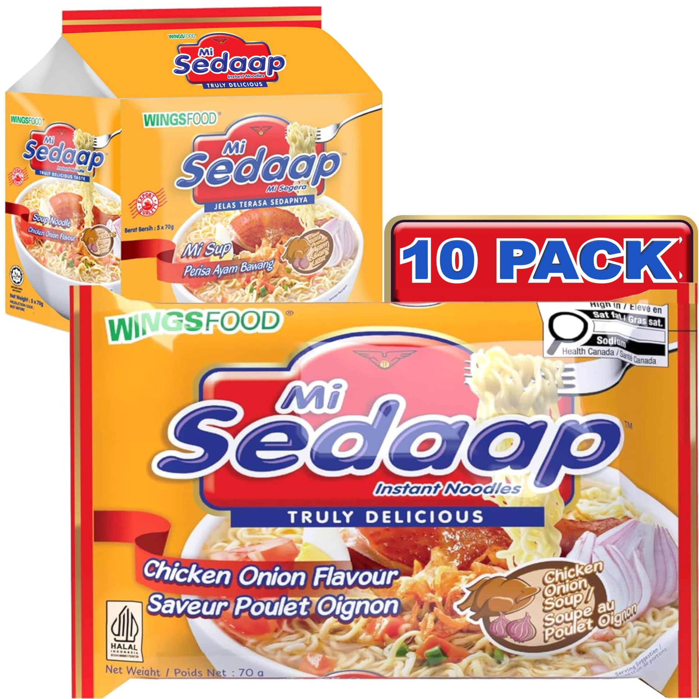 Sponsored Ad - Mi Sedaap Instant Noodles, Chicken Onion Flavor, 2.57 oz (Pack of 10)