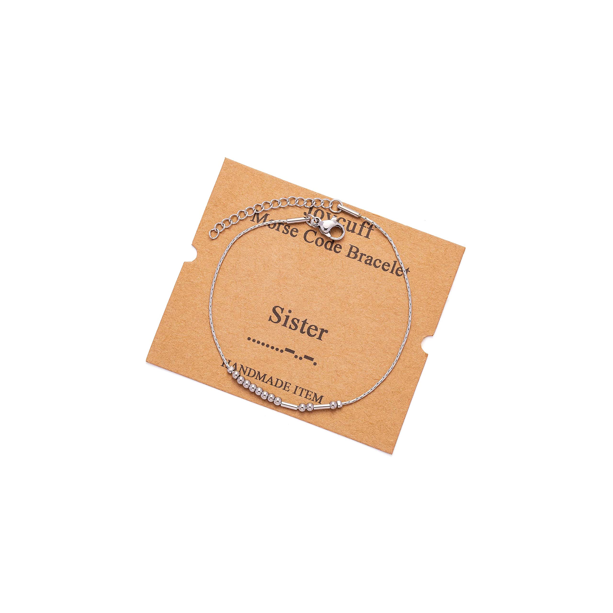 Morse Code Bracelets for Women, Gold Silver Stainless Steel Beads Bracelets