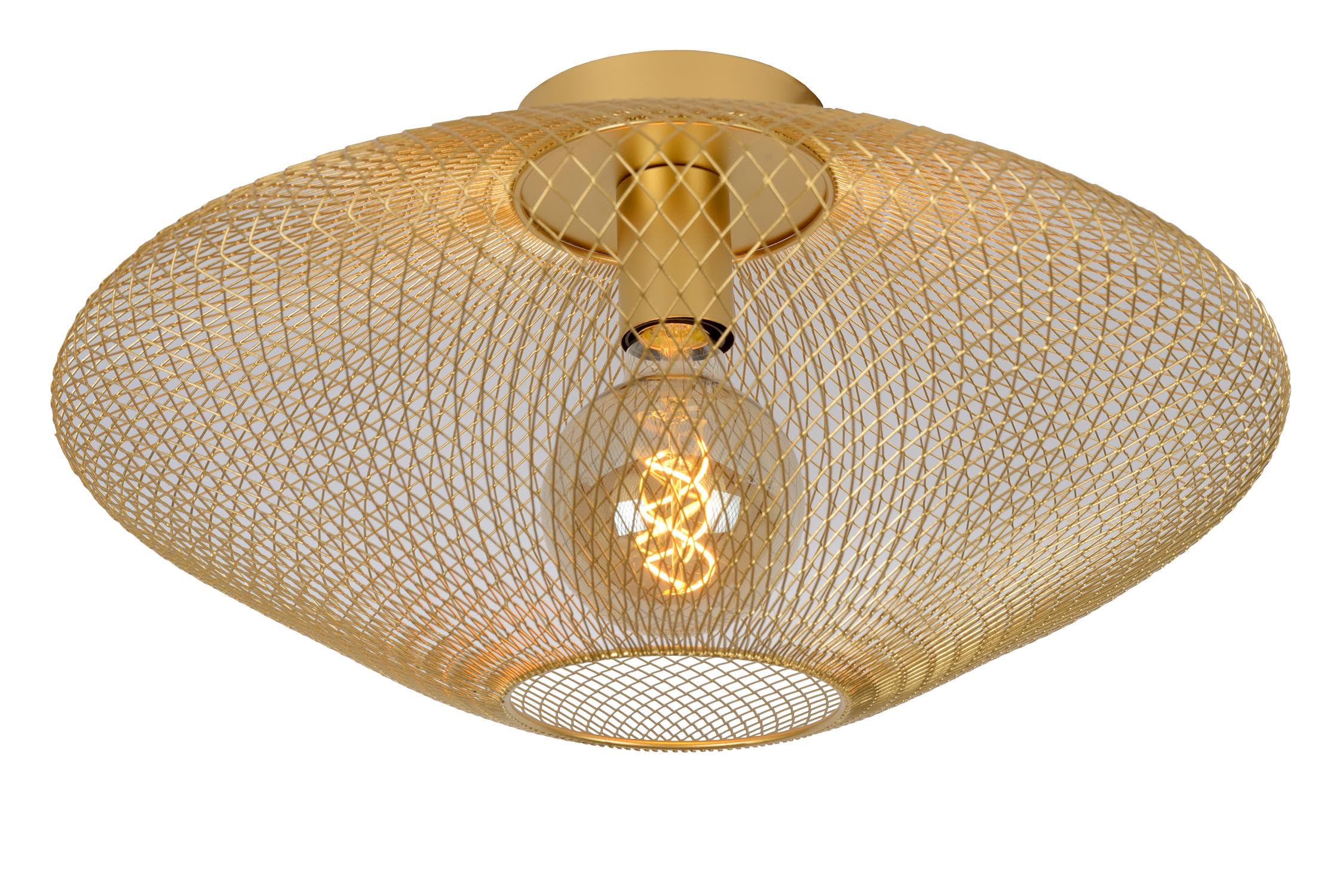 Mesh Modern Flush Ceiling Light - 45cm - 1xE27 - Matt Gold, Brass - Special Offer