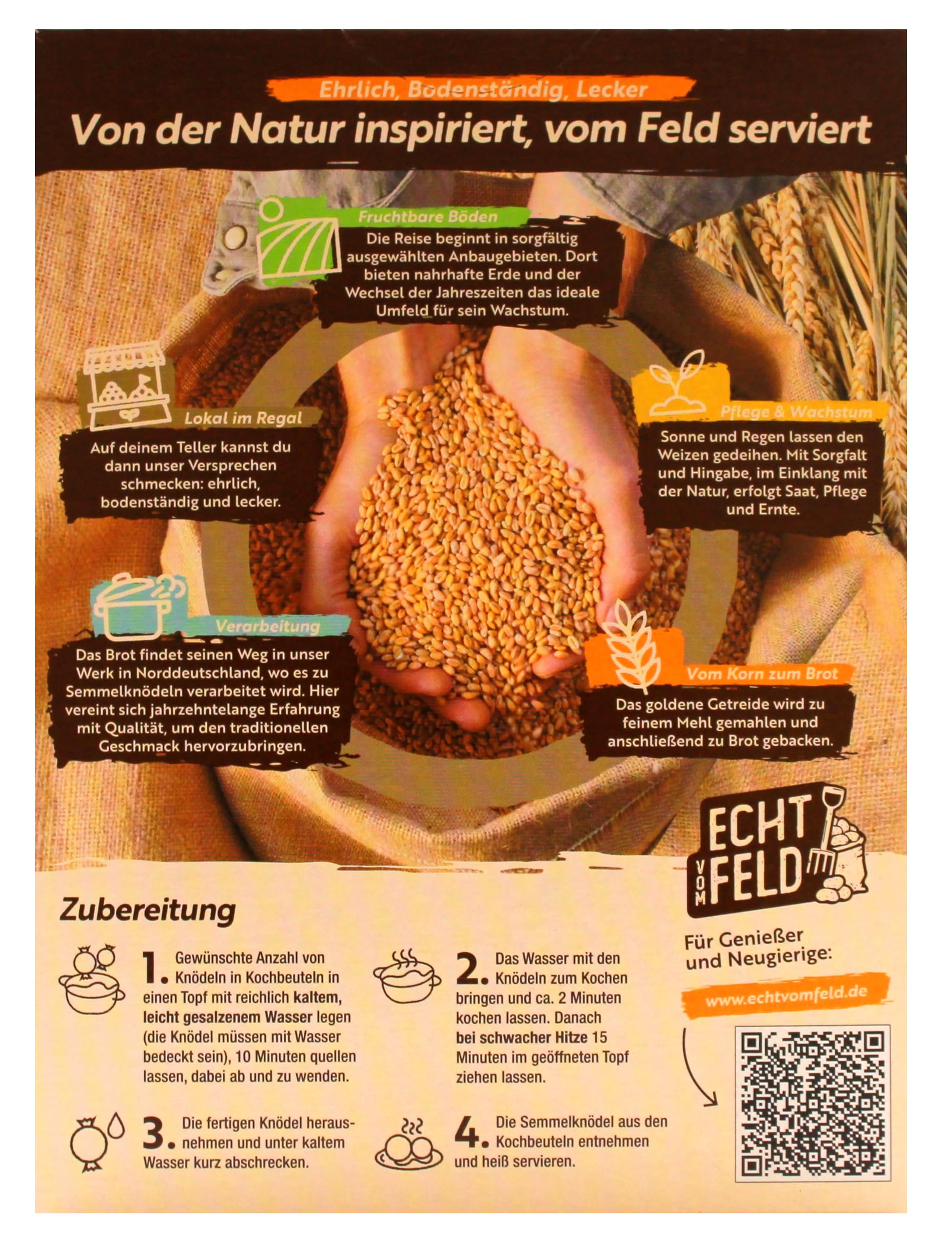Echt vom Feld Semmel-Knödel in Kochbeuteln, 7er Pack (7 x 200g)