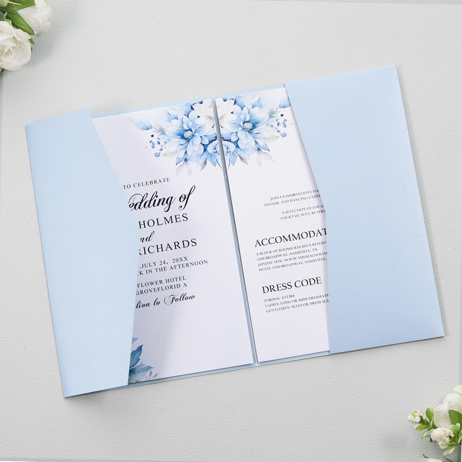 Photo 1 of AdasBridal 25PCS Wedding Invitations Tri-fold Sleeves