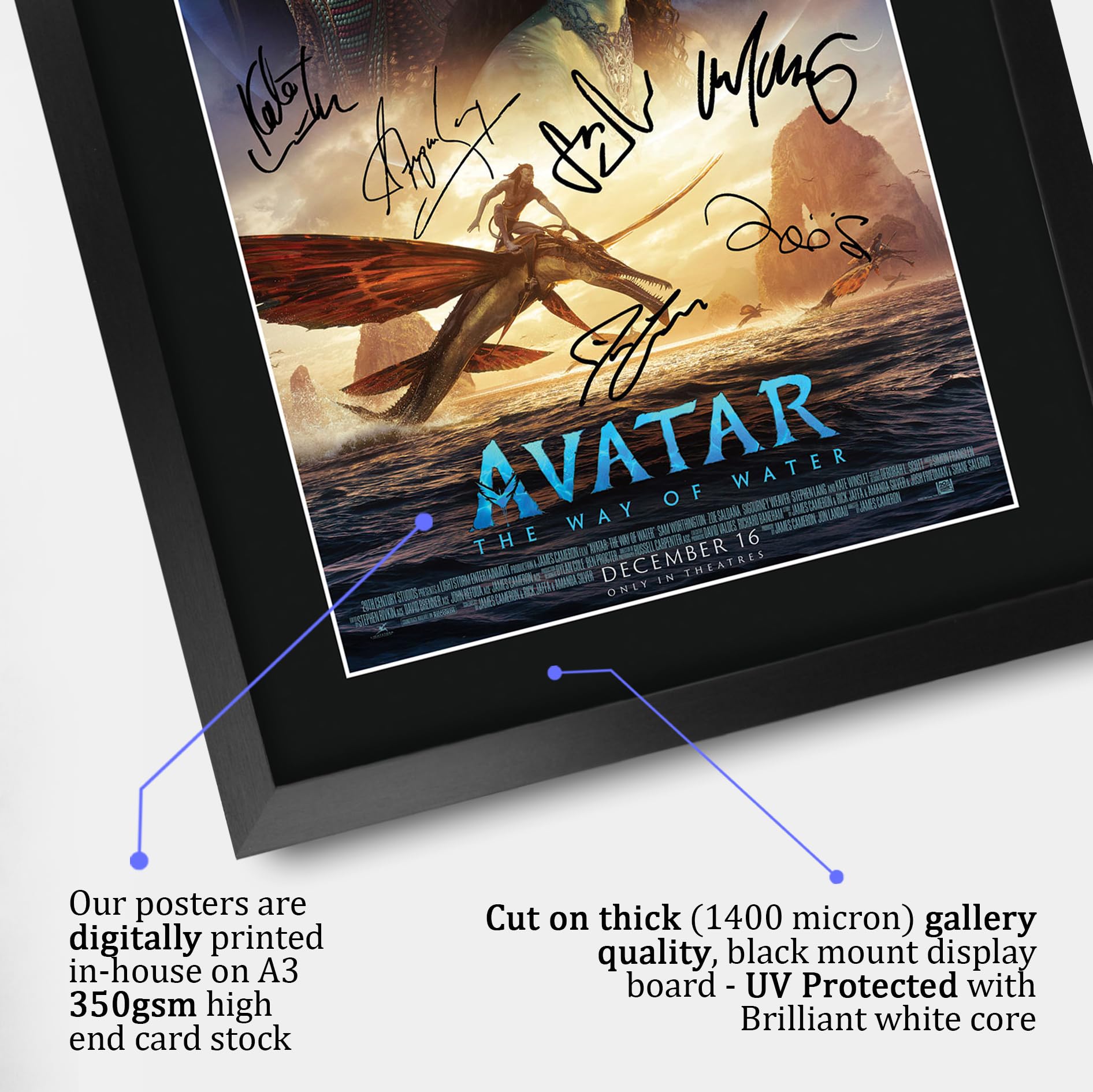 HWC Trading A3 FR Avatar The Movie Poster Cast Getekend Gift Ontworpen A3 Printed Cadeaus Movie Handtekeningen Op Druk Foto Beeldscherm