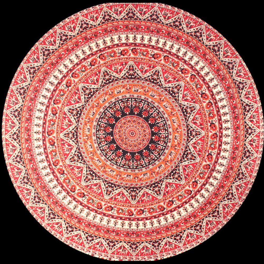 jescrich redondo Roundie Beach manta tapiz Hippy Boho Gypsy mantel toalla de playa, redondo esterilla de yoga colgar en la pared