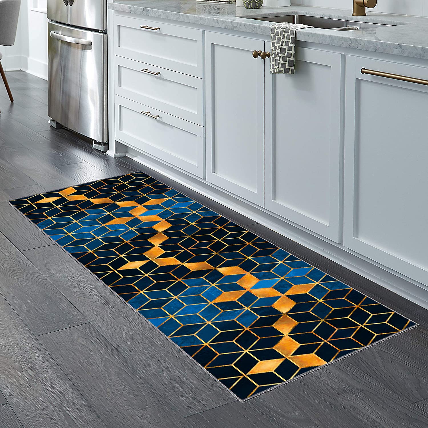 Tappeti Salotto Moderni Tappeto Salotto Moderno, Antimacchia Facilmente Lavabile Adatto per Cucina e Bagno 100x240cm