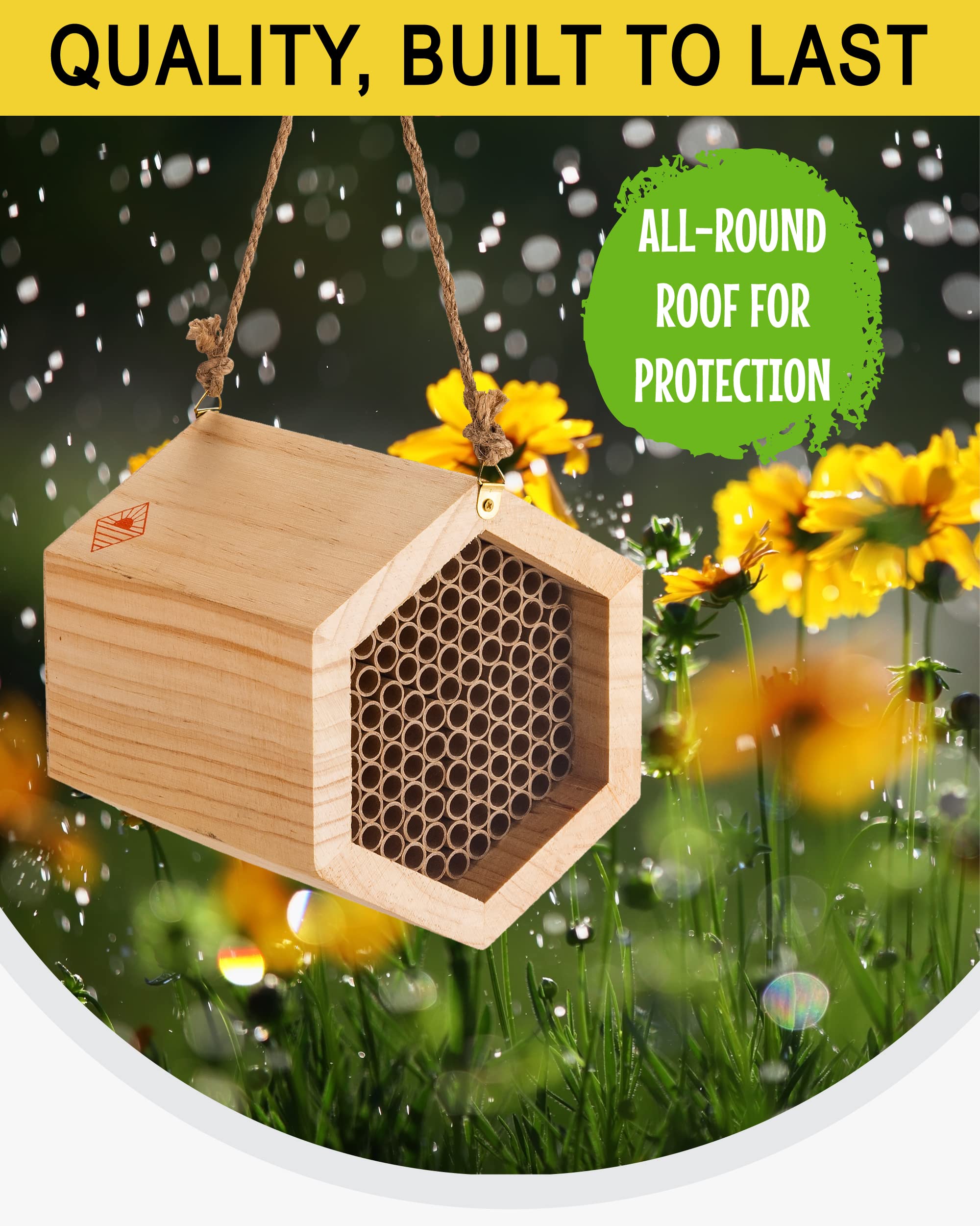 Amazon.co.jp: Mason Bee House ハチの巣 屋外で受粉するハチの