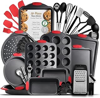 Baking Pan Set, 39 Piece Premium Baking Set, Nonstick Bakeware Sets BPA ...