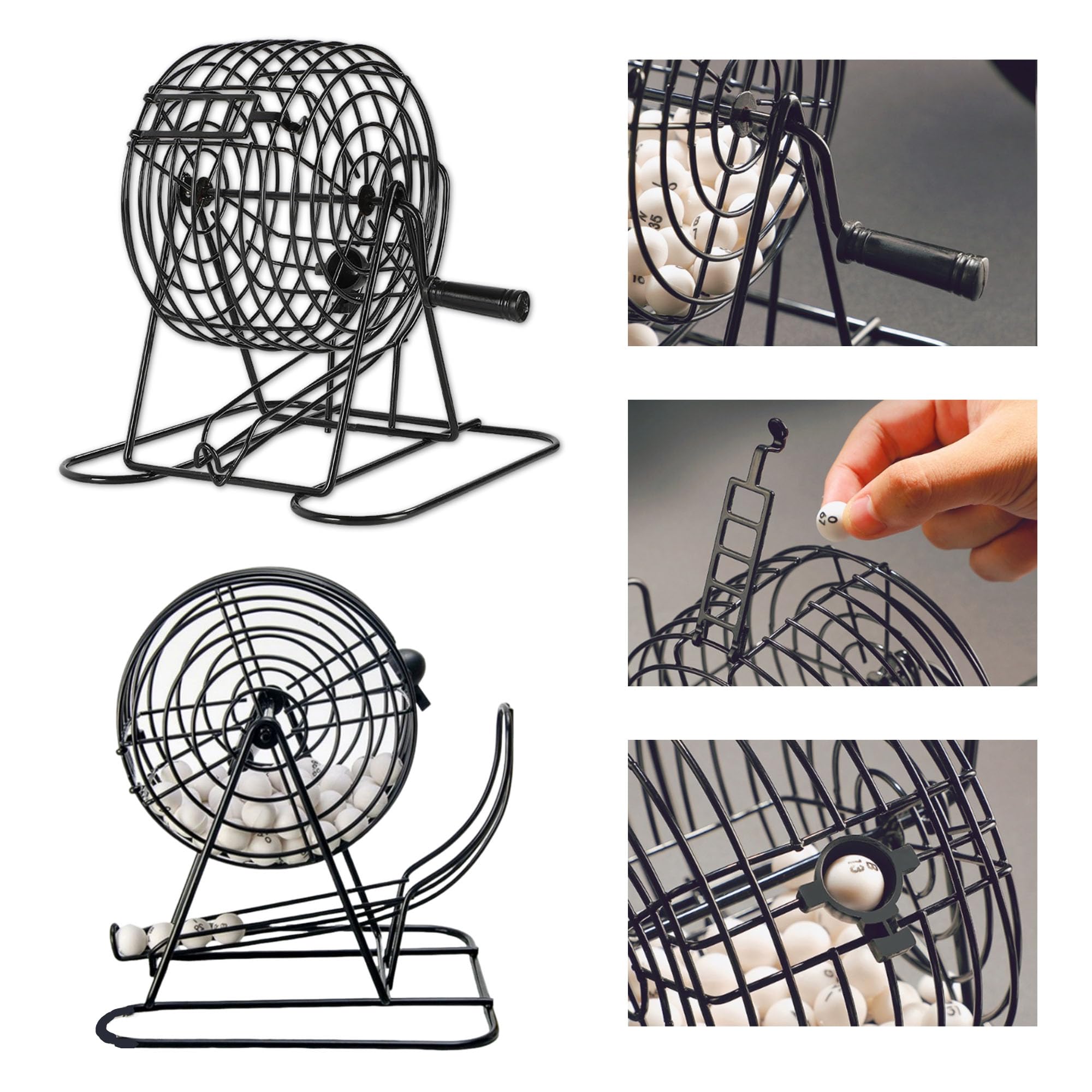 Jeu de Machine de Bingo en Métal, Bingo Boulier en Métal, Lotto Tombola, Jeux Bingo, Jeux Loto, Cartes Bingo, Jeux Interactifs Pour Adultes Et Enfants à Jouer Ensemble, Jeux de Puzzle