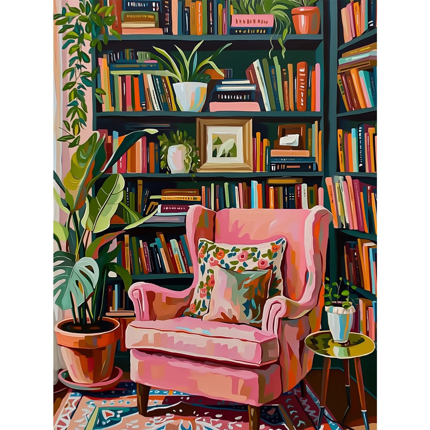 TOSTOG Monstera Plant Diamond Painting Kits for Adults, Bookshelf 5D DIY Diamond Art Kit Full Drill Diamond Crystal Rhinestone Arts and Crafts Picture for Home Wall Decor 30x40cm โ image 1